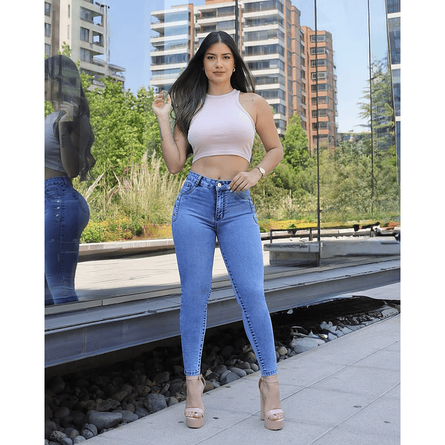 JEANS TACHAS CELESTE EMPORIUM 36 A 46