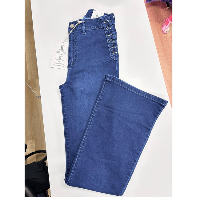 FLARED BRUSELAS TRENZADO AZUL  EMPORIUM 36/38/40/42/44/46