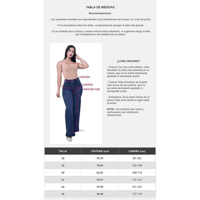 WID LEG BLUE UNIDOS 36 AL 46