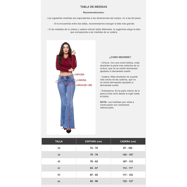 FLARED ACTITUD UNIDOS 36 AL 46 