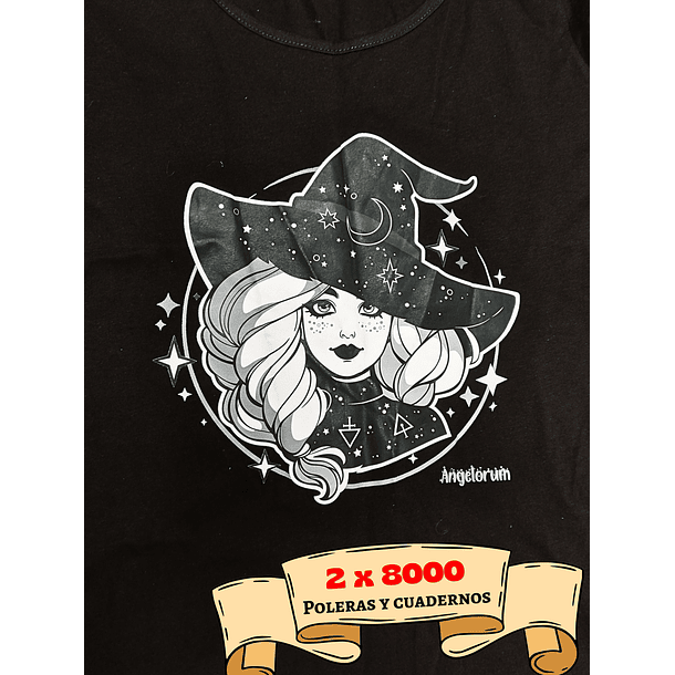 POLERAS ANGELORUM - BRUJITA EN BLANCO Y NEGRO