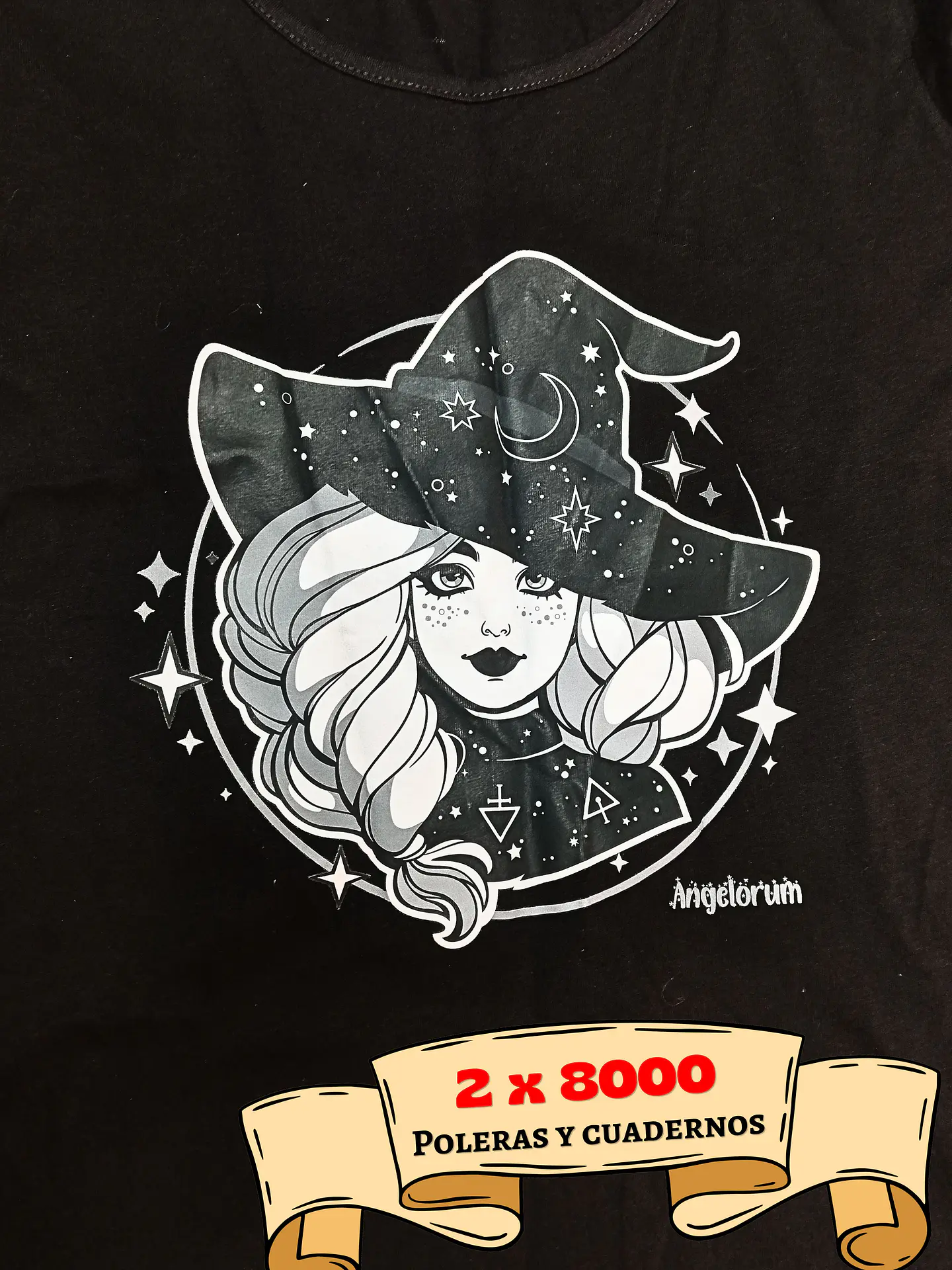 POLERAS ANGELORUM - BRUJITA EN BLANCO Y NEGRO 1