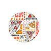 Tabla de Cocina de vidrio redonda con Pizza T10R
