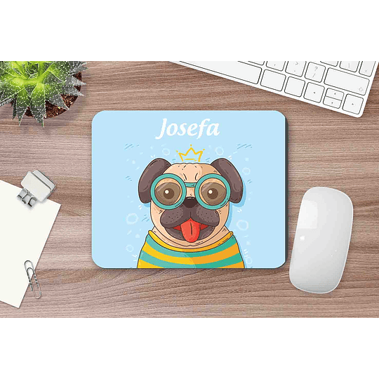 M100V2 Mousepad personalizado Perro Pug Celeste