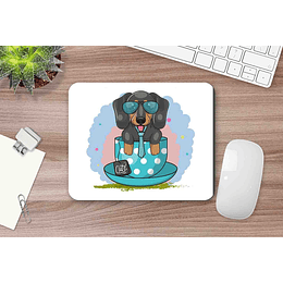 M100V4 Mousepad personalizado Perro Salchicha Taza