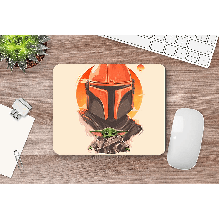 MOUSE PAD PERSONALIZADO M223V5 MANDALORIAN Y BABY YODA 1