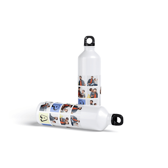 B26 Botella personalizada con collage de fotos Amor