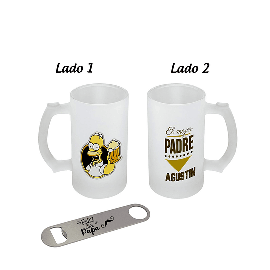 PACK7 Vaso shopero y destapador Simpsons Dia del Padre