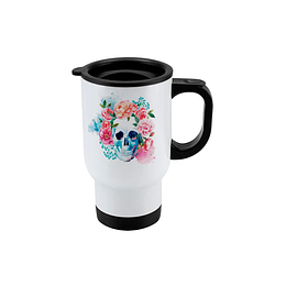 Mug de viaje Calabera flores MV10