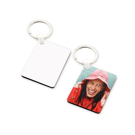 Llavero rectangular personalizado con foto LL4 ambos lados