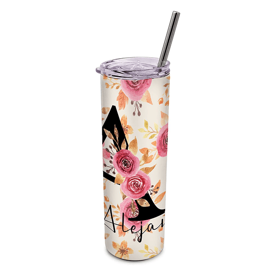 Vaso termico Tumbler TUMB19 Inicial y flores