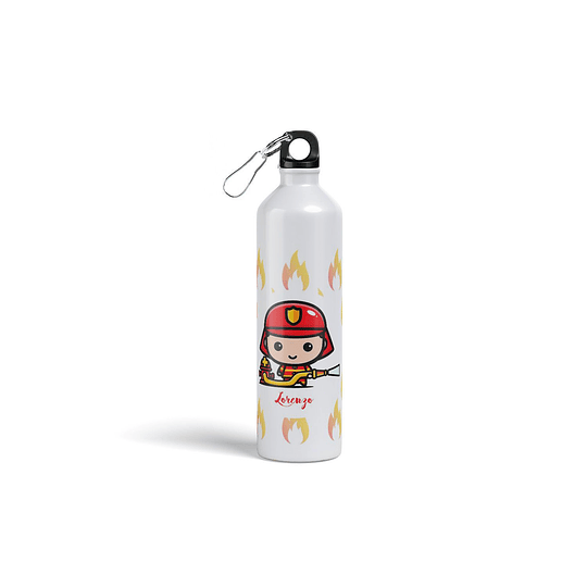 Botella metalica personalizada Mejor Bombero Chibi B54V9