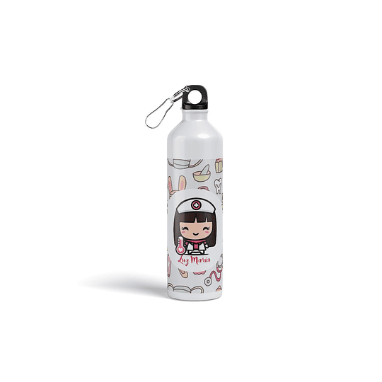 Botella metalica personalizada Mejor Enfermera Chibi B54V12