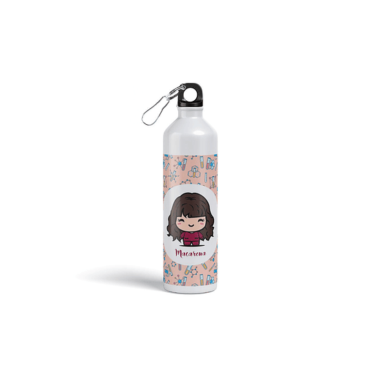 Botella metalica personalizada Mejor Tecnologo Medico Chibi B54V17