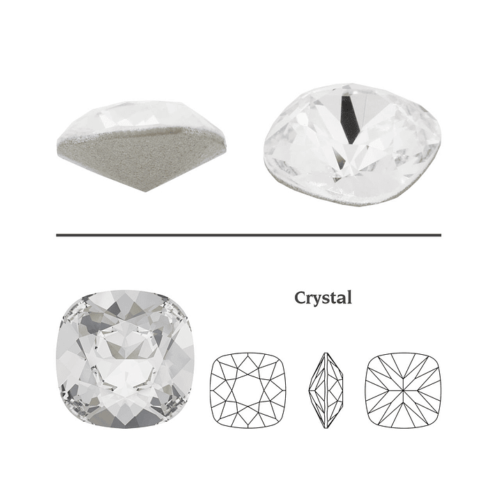 Aros de Plata 925 con cristal Swarovski Square 4