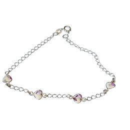 Pulsera de plata 925 decorada con cristales Swarovski Heart