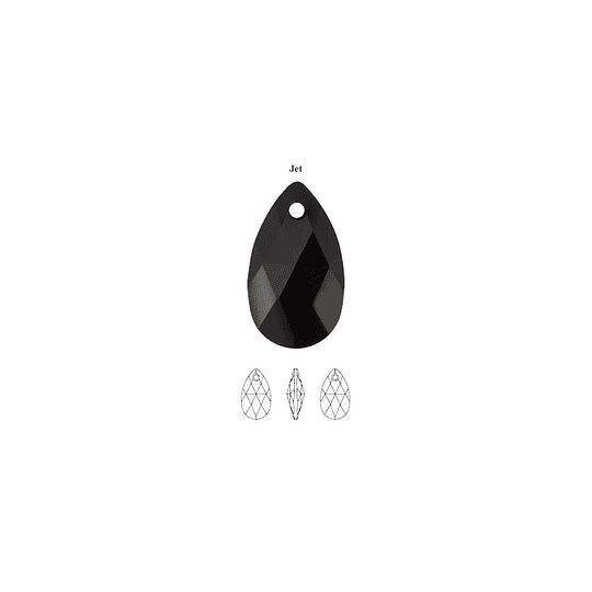 Aros de Acero con cristal Swarovski Pear