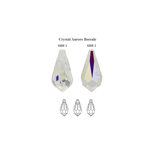 Aros de Plata 925 con cristal Swarovski Tear Drop
