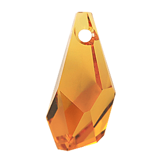 Collar de Plata 925 con cristal Swarovski Polygon Drop y Charm Flor