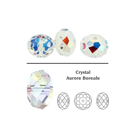 Pulsera elasticada decorada con cristal Swarovski Bead Faceted Ball