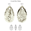 Aros de Plata 925 con cristal Swarovski Pear