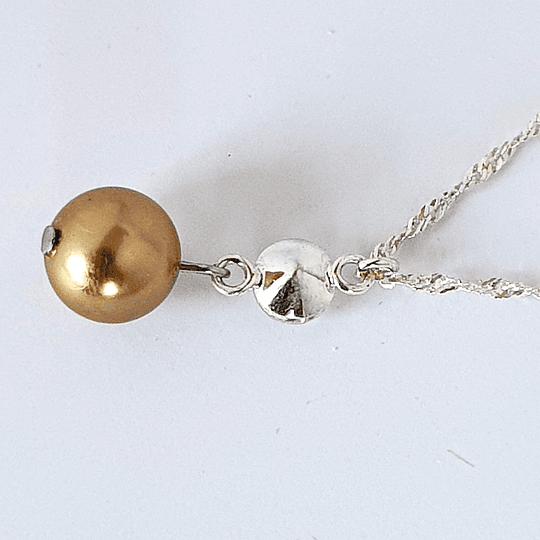 Collar plata 925 con cristal  Swarovski Pearl y Xirius Chaton 