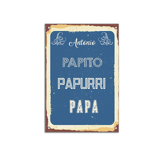 Lamina de Metal Vintage Papa Papurri LM10