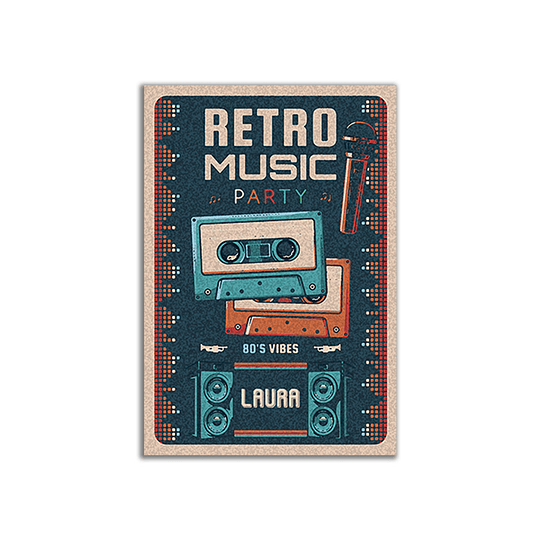 Lamina de Metal Vintage Musica LM37V2