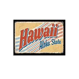 Lamina de Metal Vintage Ciudad Hawaii LM22