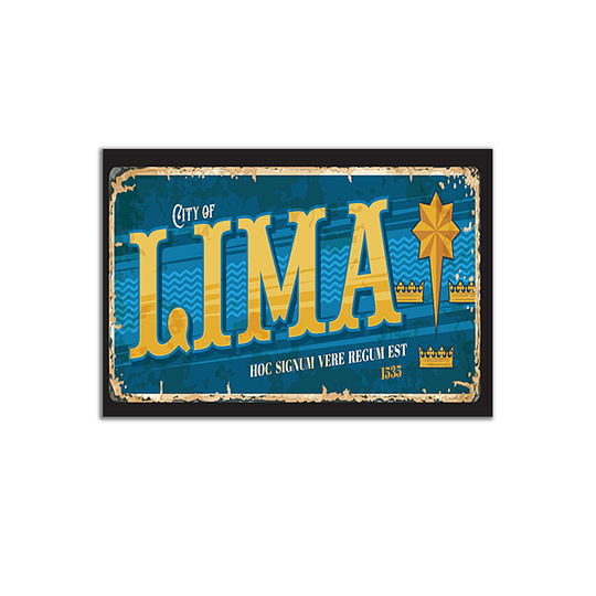 Lamina de Metal Vintage Ciudad Lima LM16