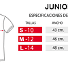 Polera JUNIOR recta con ilustración de mascota a color - POL1V2J