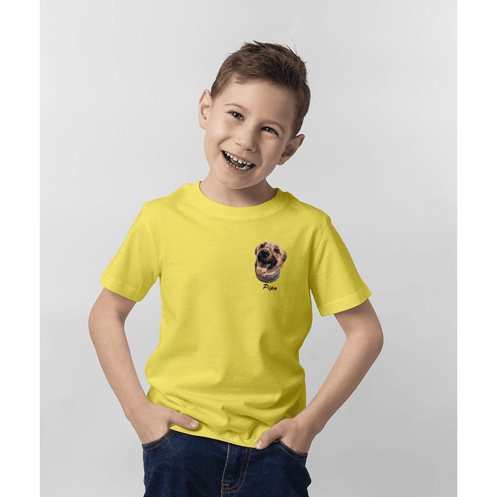 Polera JUNIOR recta con ilustración de mascota a color - POL1V2J 1