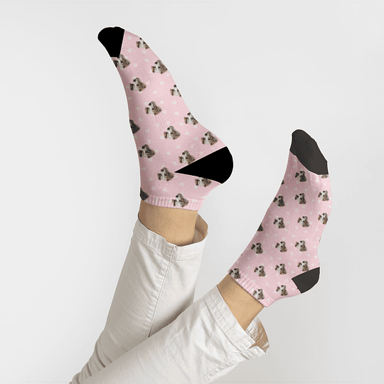 C8503 Calcetines divertidos con tu mascota y corazones