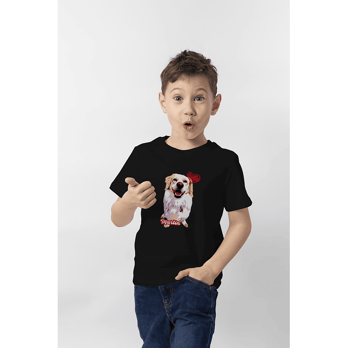 Polera JUNIOR recta con ilustración de mascota con decoración - POL10J 5