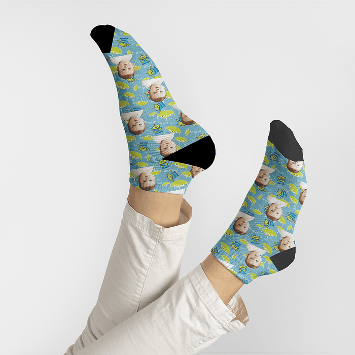 C9503 calcetines personalizados con carita y Toy Story 3