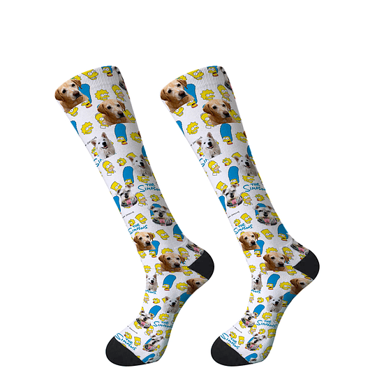 C9509 calcetines personalizados con carita y Los Simpsons