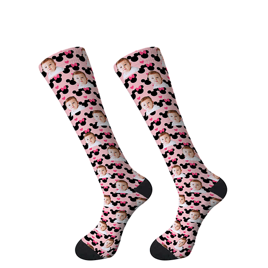 C9511 calcetines personalizados con carita y Minnie