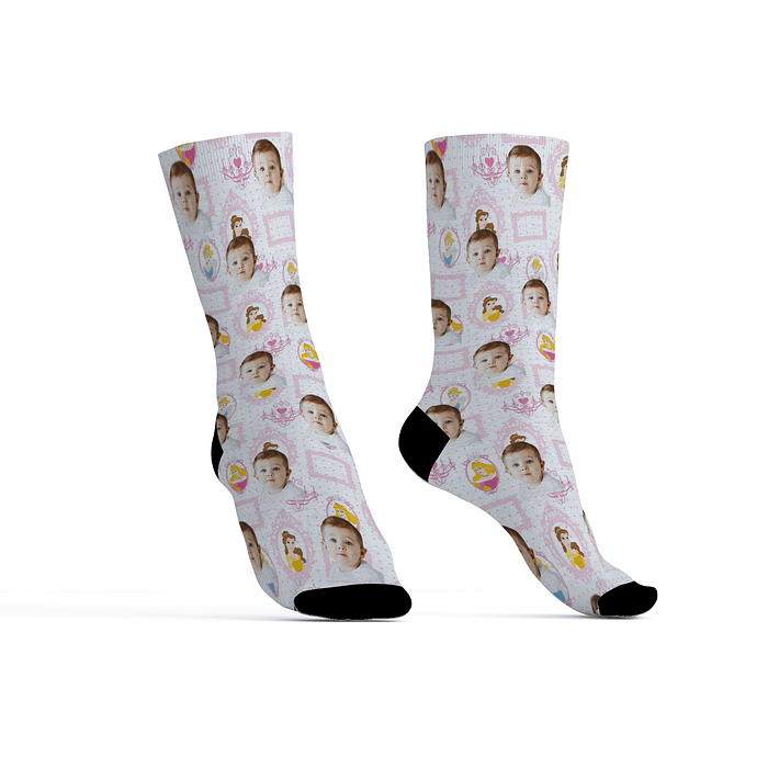 C9514 calcetines personalizados con carita y Princesas 2