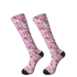 C9515 calcetines personalizados con carita y Kitty