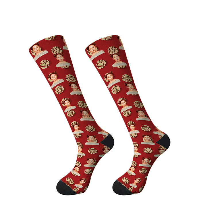 C9516 calcetines personalizados con carita y Ironman 2