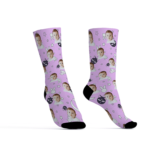 C9517 calcetines personalizados con carita y Sailor Moon
