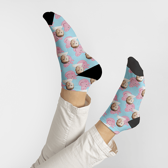 C9518 calcetines personalizados con carita y Pepa Pig