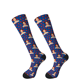 C9523 calcetines personalizados con carita y Spiderman