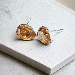 Aros de Plata 925 con cristal Swarovski Pear