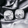 Aros de Plata 925 con cristal Swarovski Square