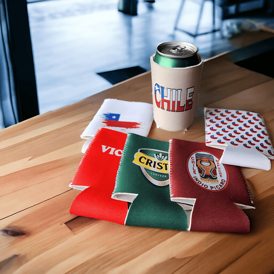 Pack 6 Fundas para latas de cerveza Chile - L2