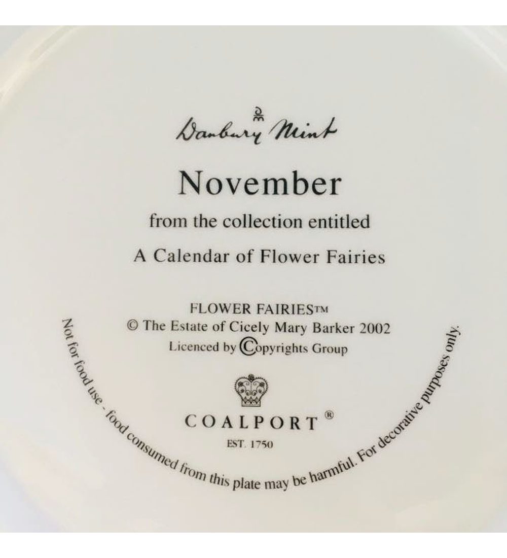 Plato decorativo serie 'Un calendario de hadas de las flores', Noviembre, (2002)