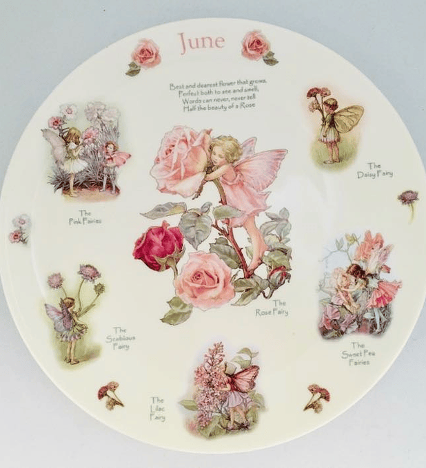 Coalport, Inglaterra, serie 'Un calendario de hadas de las flores', Junio, 2002