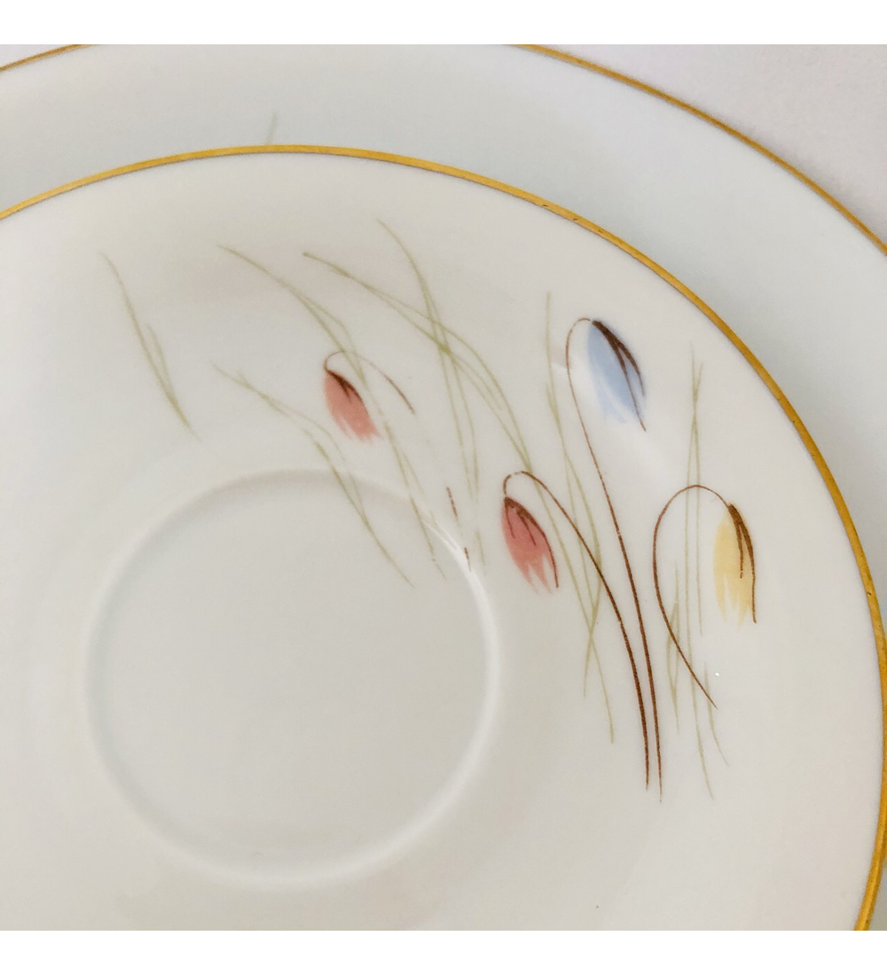 Krister Porzellan Manufaktur, Alemania (Silecia), trío de café, 1925 - 1945 