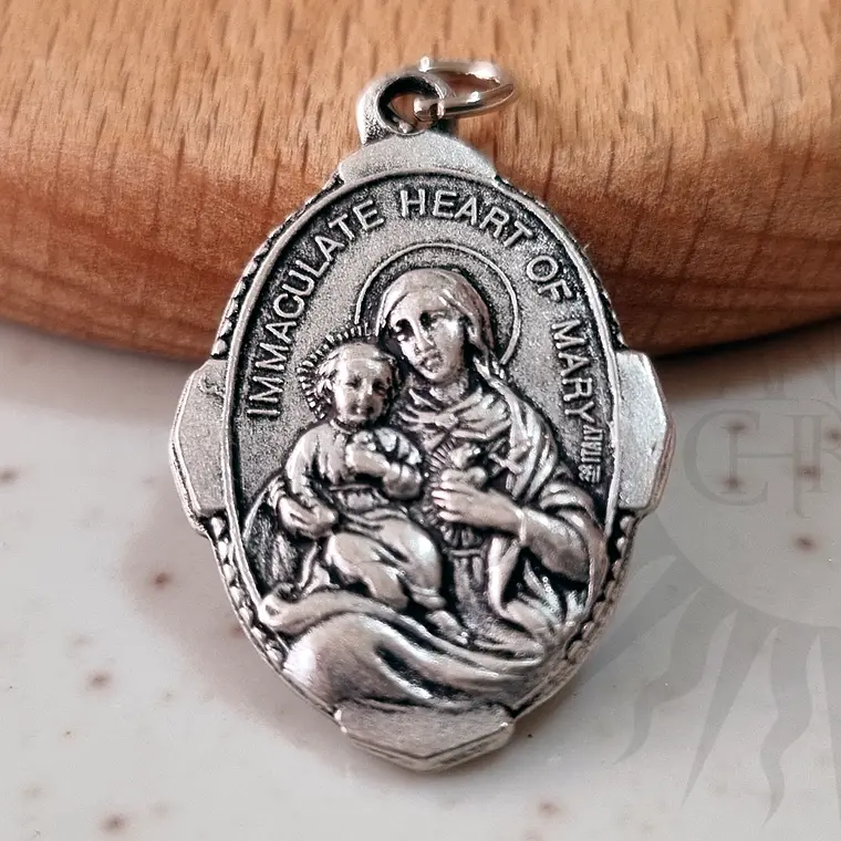 Medalla del Inmaculado Corazón de María (con Borde Ornamentado) 1